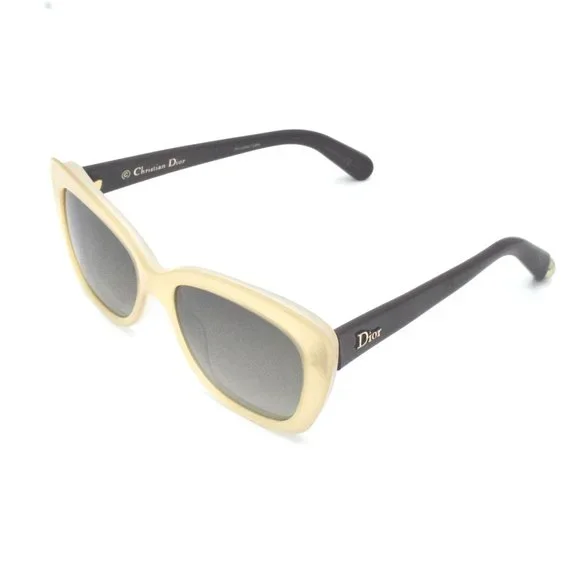 Dior Cream and Brown Sunglasses DiorSignature B8U Brown and Honey Tortoiseshell-Effect Oval  main image 4